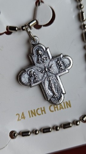 Vtg way scapular cross medal - cross,