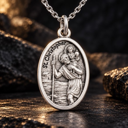 Saint christopher medal - saint,